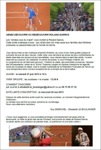 Roland Garros le 27 juin